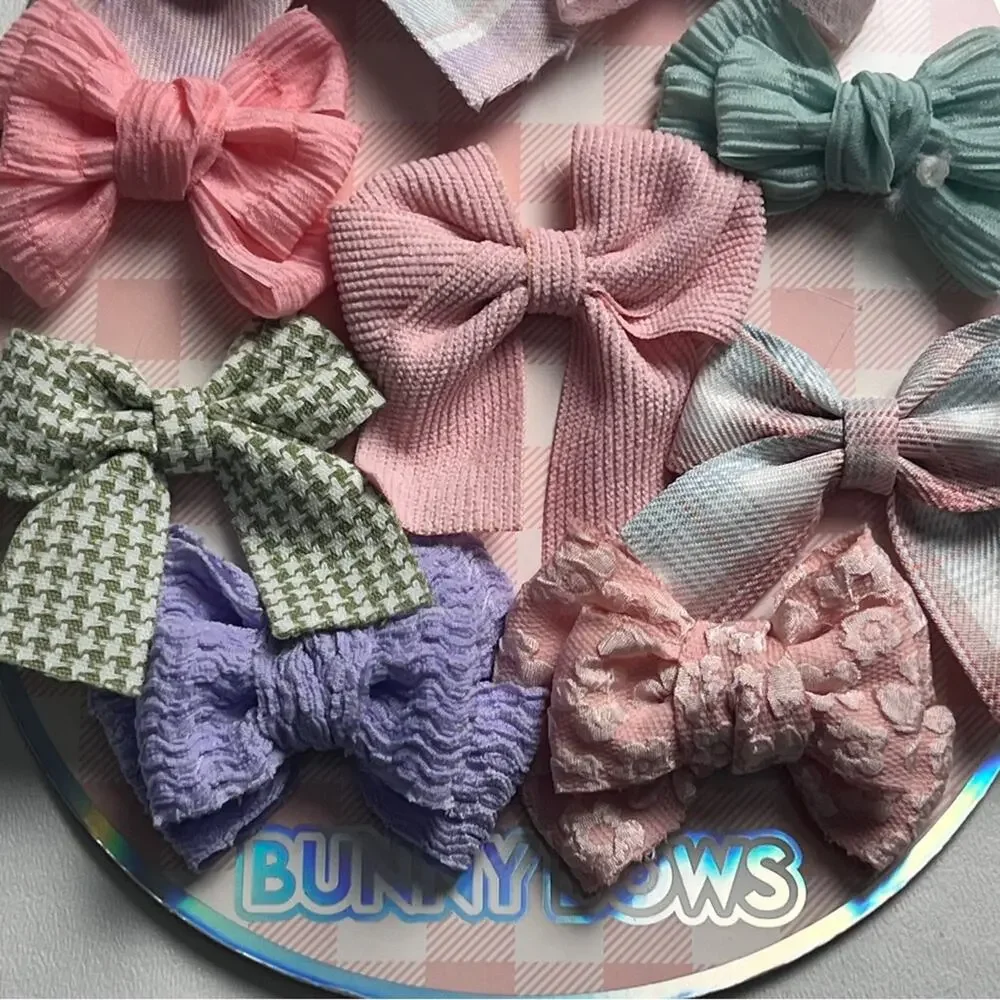 Bunny Bows Multi color and Pack Hair Accessories Bows Set NWT